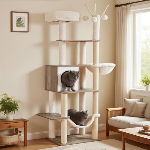 Hey-brother Wooden Cat Tree Tower by Hey-brother
