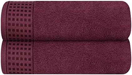 GLAMBURG 100% Cotton 2 Pack Oversized Bath Towel Set 28x55 Inches, Ultra Soft by GLAMBURG
