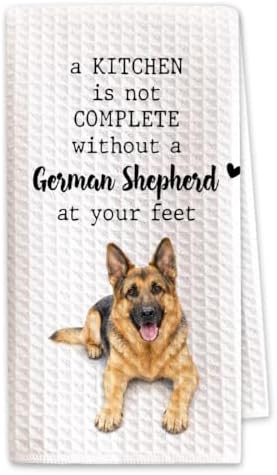 German Shepherd Kitchen Towel, Funny Dog Lover Kitchen Decor by SHESCRZIONU