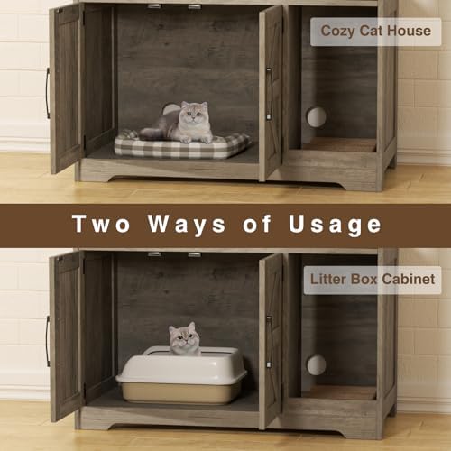Halitaa Cat Litter Box Enclosure, Hidden Litter Box - Image 4