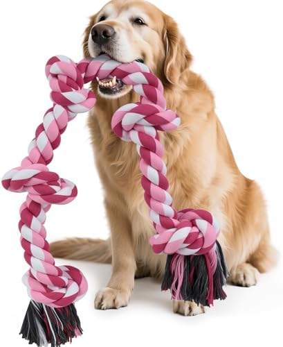 SZEE Dog Rope Toy for Large Dogs, 37 Inch 5 Knots, Tug of War Rope for Large by SZEE
