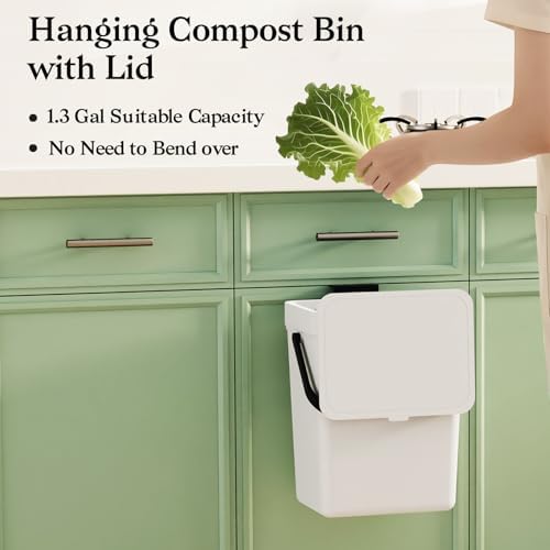 LALASTAR Small Trash Can with Lid, Kitchen Compost Bin - Image 2