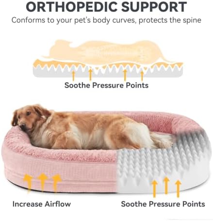 JOEJOY Orthopedic Dog Bed for Large Dogs, Egg-Crate Memory Foam Pet Bed - Image 2
