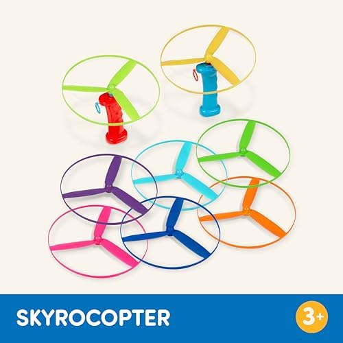 Battat Skyrocopter Flying Disc Toy Set, 2 Launchers, 4 Discs - Image 7