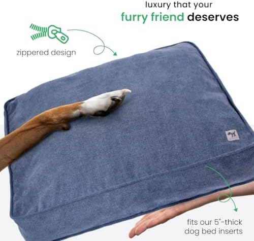 Molly Mutt Dark Blue Dog Bed Cover, Non-Toxic & 100% Cotton - Image 5
