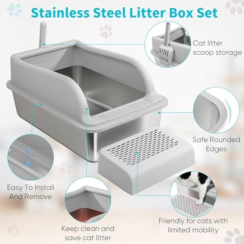 2PACK XXL Stainless Steel Litter Box - Image 7