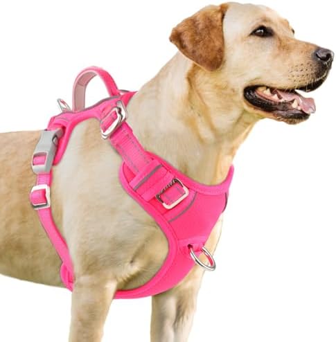 BARKBAY No Pull Dog Harness 3 Buckles Large Reflective Dog Harness by BARKBAY