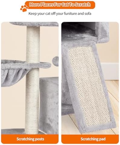Cute Cat Tree Kitten Cat Tower Condo Furniture Scratching Posts Hammock - Image 6