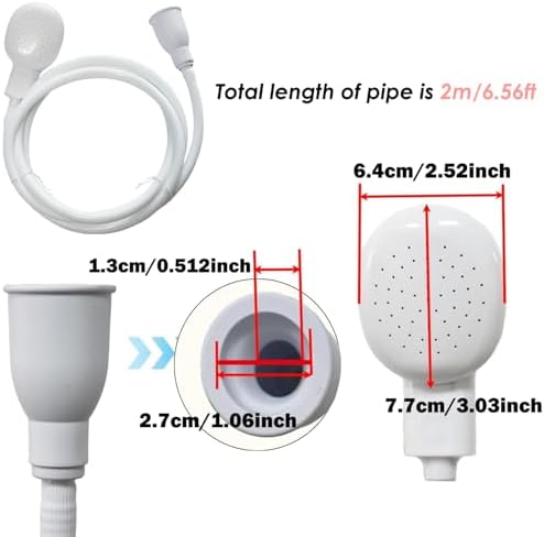 2m/6.56ft Pet Sink Spray Hose Portable Garden/Tub Faucet Sprayer Handheld Hose - Image 2