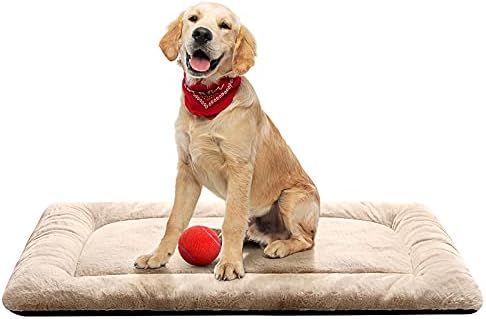 Dog Crate Pad Washable Dog Bed for Crate Medium Cozy Mat 36-Inch Cream by VERZEY