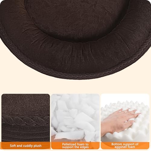 Dwanton Orthopedic Medium Dount Dog Bed, Egg-Crate Foam Round Dog Sofa - Image 3