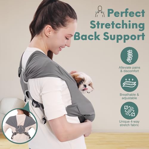 Supet Dog Sling Carrier for Small Pet, Adjustable Hands Free Front Backpack - Image 3