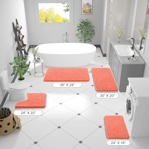 OLANLY Bathroom Rugs 36x24, Extra Soft Absorbent Chenille Bath Rugs - Image 2