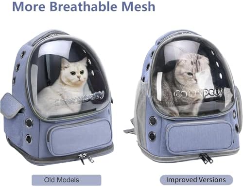 Cawypety Cat Backpack Carrier Large Space Bubble Backpack up to 12lbs Blue - Image 3