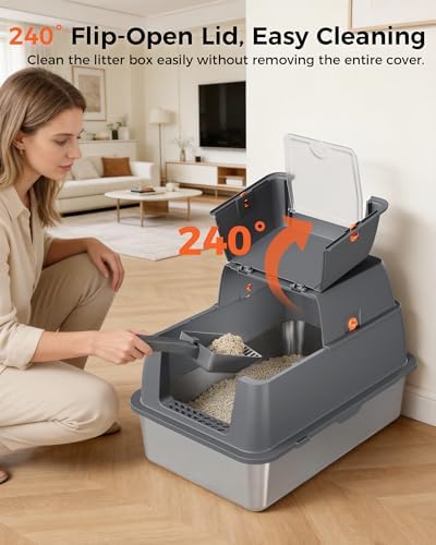 GTPLAYER XXL Stainless Steel Cat Litter Box - Image 5