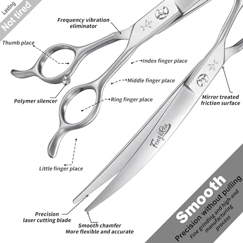 High-end Professional Dog Grooming Curved Scissors Pet Curved Shears 7.5 Inches - Image 3