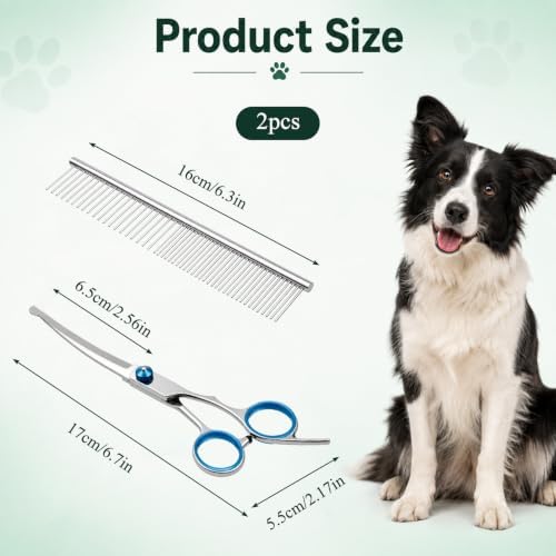 Dog Grooming Tools Set, Curved Shears Dog Grooming - Image 2