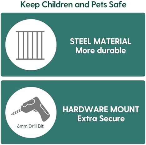Babelio 31.5-55" No Bottom Bar Baby Gate Extra Wide, 2-in-1 Auto Close Dog Gate - Image 4