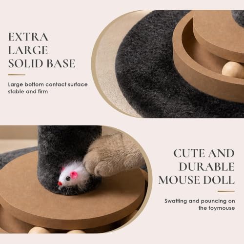 47" Cat Scratching Post, Nature Sisal Rope Cat Scratcher Tree - Image 4
