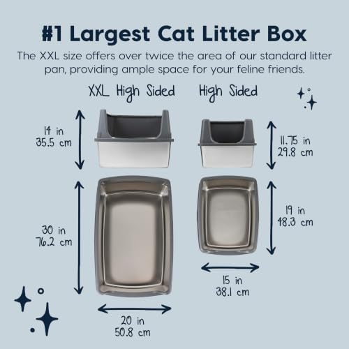 IRIS USA XXL Stainless Steel Litter Box Enclosed High Sided - Image 6