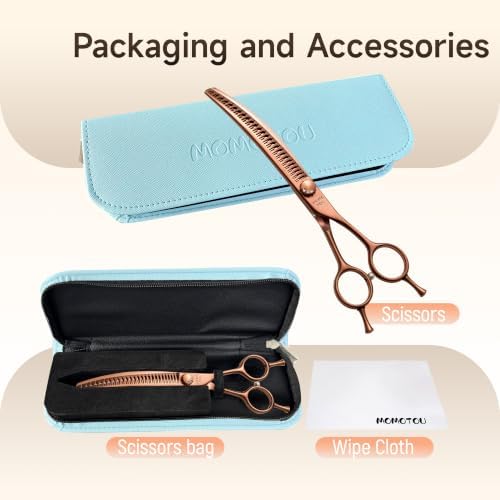 7'' Curved Chunker Dog Grooming Scisscors Matte Bronze - Image 7