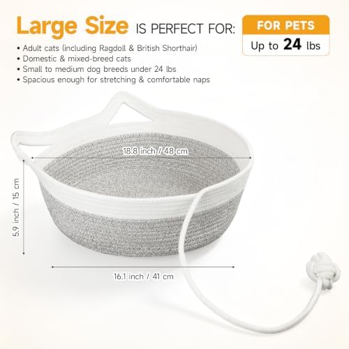 Cotton Rope Woven Cat Bed, Instinct Pet Basket - Image 3