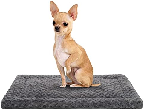 Exsnugy Washable Dog Bed Mat Medium Size Fluffy Pet Crate Pad 24x18 by Exsnugypetproducts