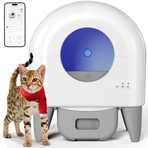 Fumoi Automatic Litter Box, App Control, Safety Sensor, Washable Litter Trays by selfcleaninglitterbox