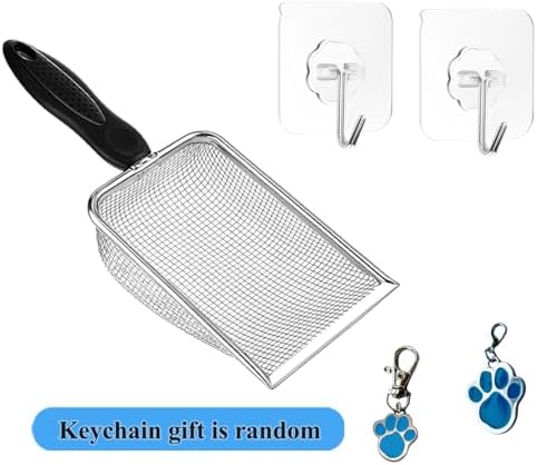 Cat Litter Scoop, Stainless Steel Cats Sturdy Mesh Scooper Kitty Metal Scooper - Image 7