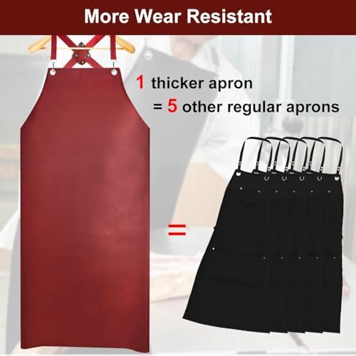 SHEOMERN 2 Pack Heavy Duty Vinyl Dishwasher Apron Adjustable Cross Back Strap - Image 3