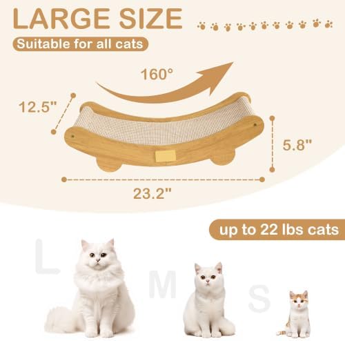 DWCN Large Sisal Cat Scratcher Bed Hammock Lounge Scratching Post Scratch Pad - Image 2