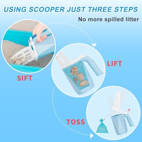 Cat Litter Scooper with Holder, 150 Poop Bags & Built-in Storage Box - Image 4