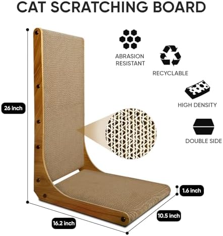 Cat Scratcher, L-Shaped Cat Scratching Pad, 26 Inch - Image 2