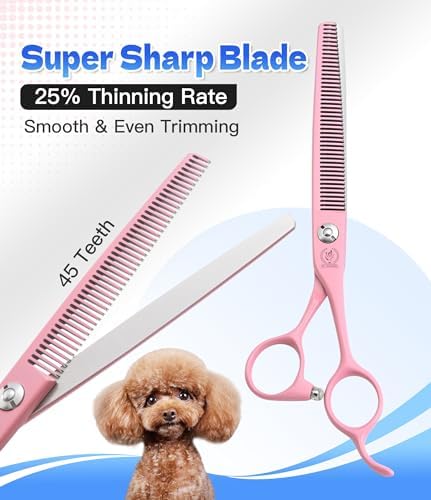 6.5" Professional Thinning Dog Grooming Scissors, Japanese 440C Stainless Steel - Image 2