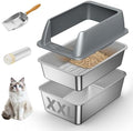 XXL Stainless Steel Sifting Litter Box by WeLovePetsAsMuchAsYouDo