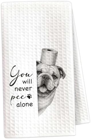 Funny English Bulldog Bathroom Hand Towel, Dog Lover Gifts-A03 by OXRUN