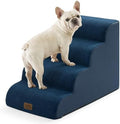 COZY KISS Wide Dog Stairs for Small Dog 19.7" H, 4 Step Pet Ramp for Bed by COZYKISS