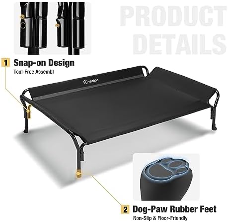 Veehoo Cooling Elevated Dog Bed, Raised Dog Cot - Image 4