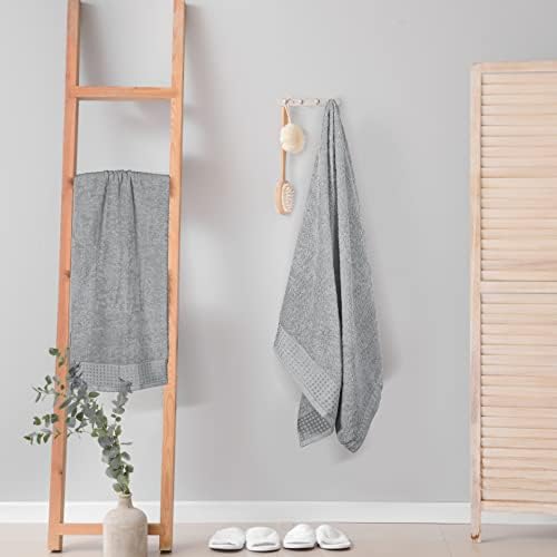GLAMBURG 100% Cotton 2 Pack Oversized Bath Towel Set 28x55 Inches, Ultra Soft - Image 4