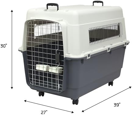 SportPet Designs Plastic Kennels Rolling Plastic Wire Door Travel Dog Crate- - Image 3