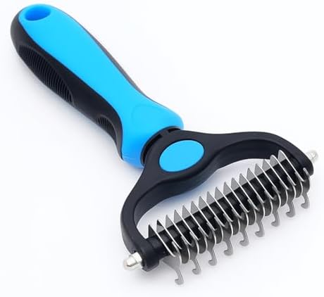 2-in-1 Pet Dematting Comb & Undercoat Rake – Professional Dog Deshedding Brush by Unknown