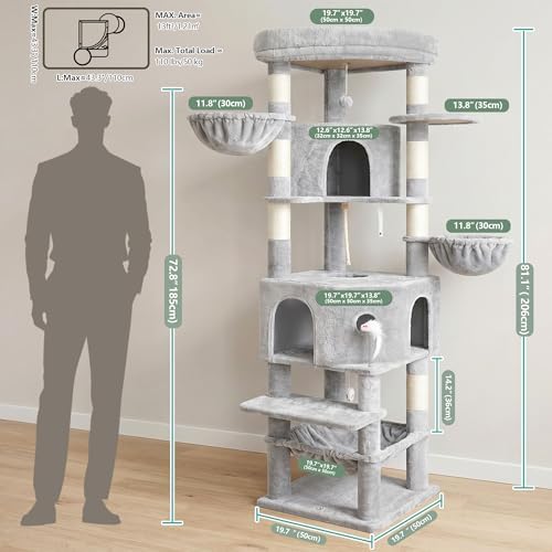 Cat Tree, 81.1" Skyward Corner Cat Tower - Image 5