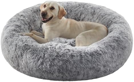 45 in Faux Fur Fluffy Donut Dog Bed by BedStillLoveStill