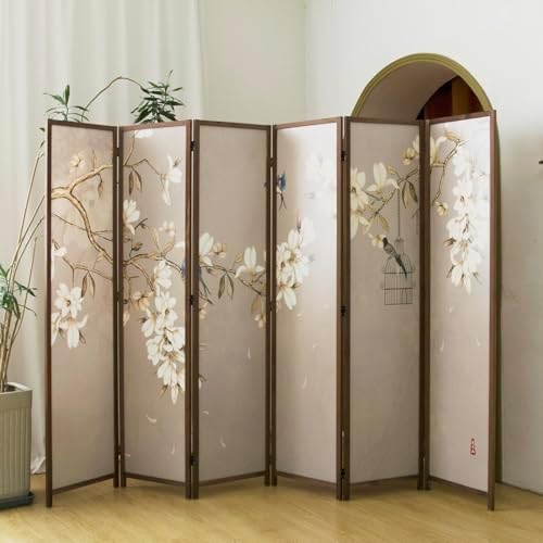 6 Panel Room Divider, 5.6 ft Tall Blackout Folding Privacy Screen - Image 2