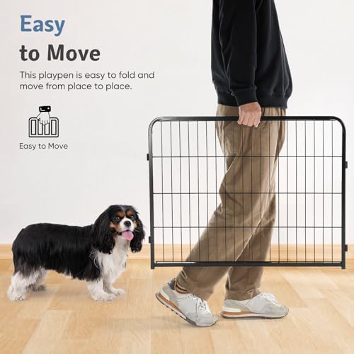 DUMOS Dog Playpen 24 Inch 48 Panels Indoor Outdoor Metal Pet Fence - Image 3