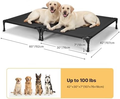 Veehoo 2 Pack Cooling Elevated Dog Bed, Outdoor Raised Dog Bed - Image 3
