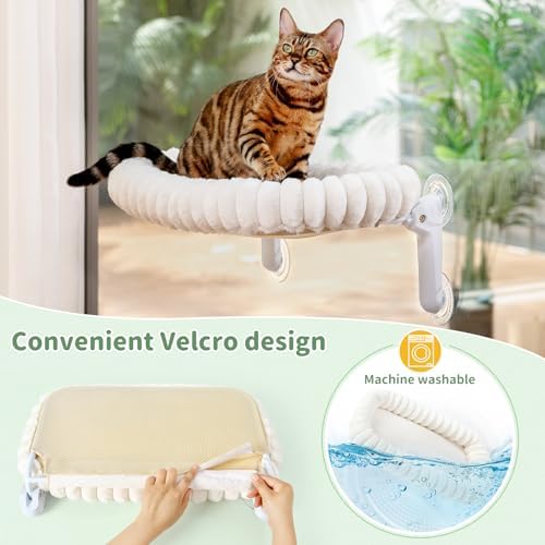 Sunhoo Foldable Cat Window Perch, Large Suction Cup Kitty Hammock - Image 5