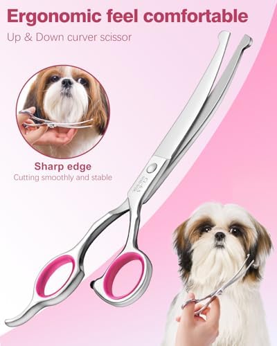 Furry Professional Pet Grooming Scissors - 6 in 1 Curved Scissors - Image 5