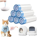 120 Count Drawstring Cat Litter Bags Compatible by KropBom