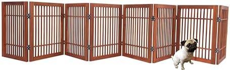 Urnporium Freestanding Wooden Dog Gate Foldable Indoor Pet Gate No Drill - Image 2